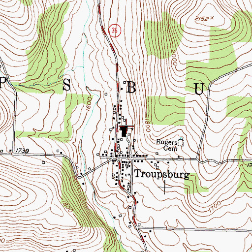Topographic Map of Jasper - Troupsburg Elementary School, NY
