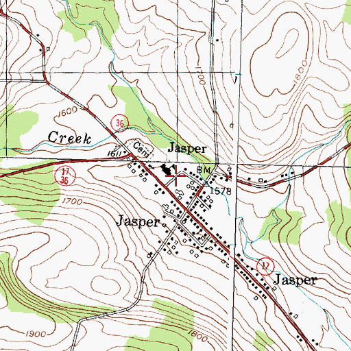 Topographic Map of Jasper - Troupsburg Junior - Senior High School, NY