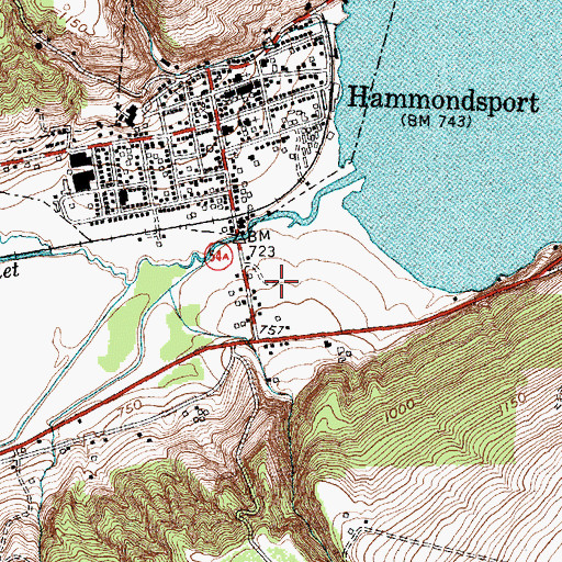 Topographic Map of Hammondsport Junior - Senior High School, NY