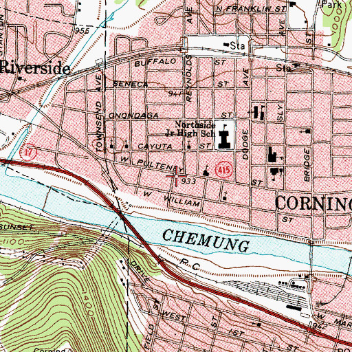 Topographic Map of Assembly of God Church, NY