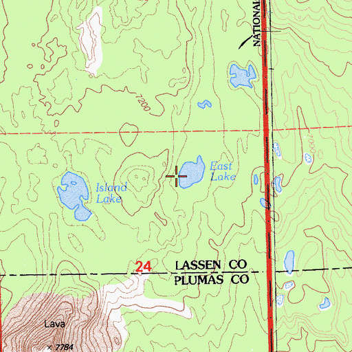 Topographic Map of East Lake, CA