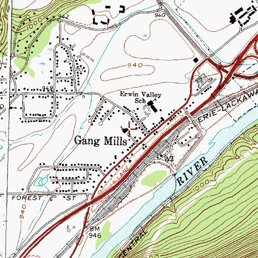 Topographic Map of Beartown Road Alliance Church, NY