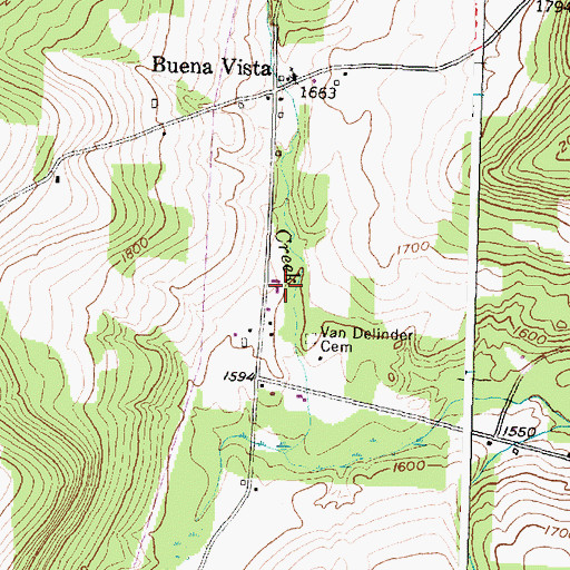 Topographic Map of Buena Vista Wesleyan Church, NY