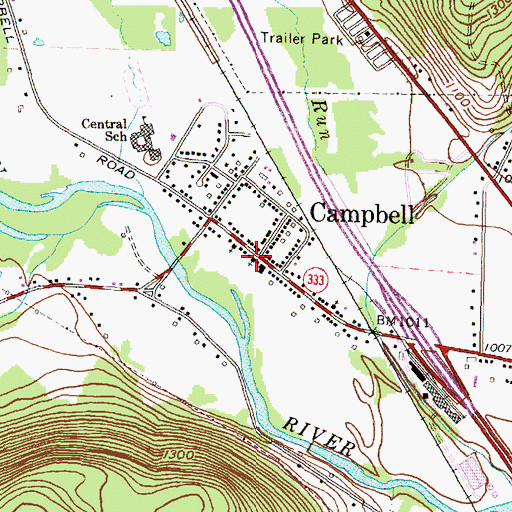 Topographic Map of Campbell United Methodist Church, NY