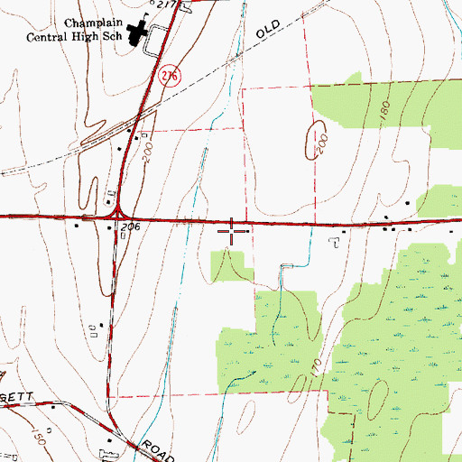 Topographic Map of Three Steeples United Methodist Church, NY