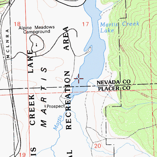 Topographic Map of East Martis Creek, CA