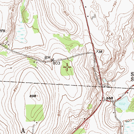 Topographic Map of Eugene Brooks Middle School, NY