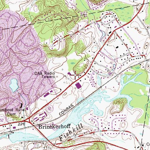 Topographic Map of Fishkill Baptist Church, NY