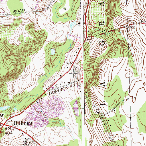 Topographic Map of All Saints Lutheran Church, NY