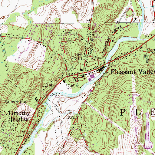 Topographic Map of Pleasant Valley Presbyterian Church, NY
