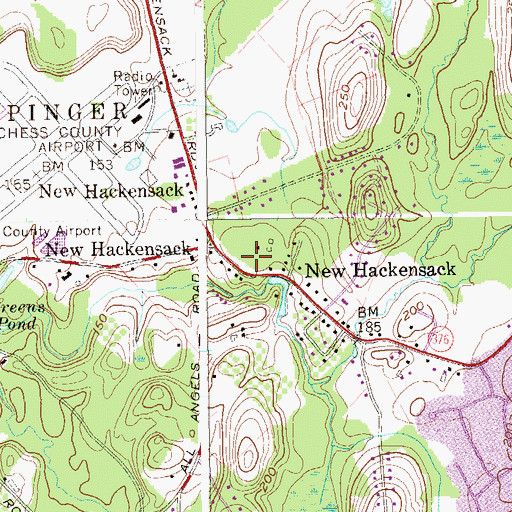 Topographic Map of New Hackensack Reformed Church, NY