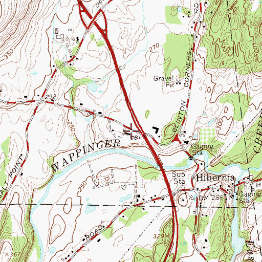 Topographic Map of Cornerstone Bible Fellowship Church, NY
