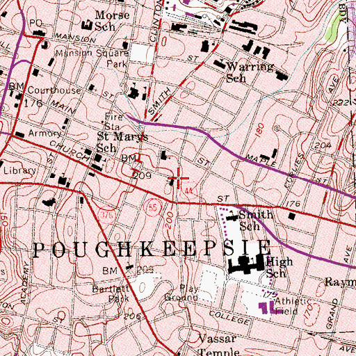 Topographic Map of Triumphant Apostolic Church, NY
