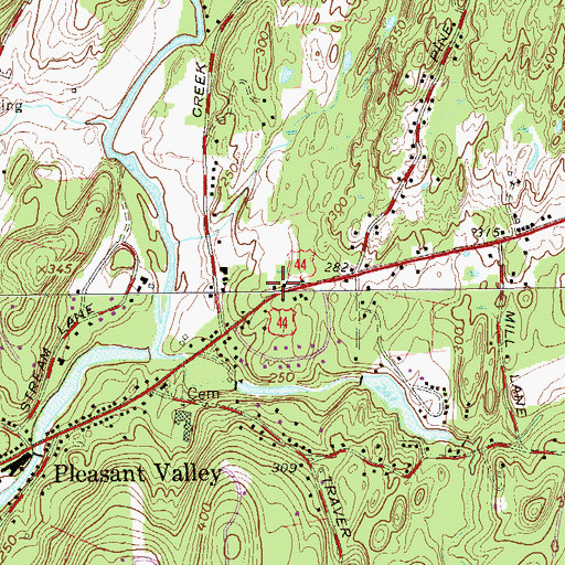 Topographic Map of His Way Ministries, NY