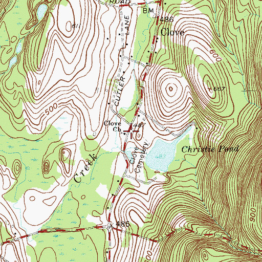 Topographic Map of Valley Bible Fellowship Church, NY