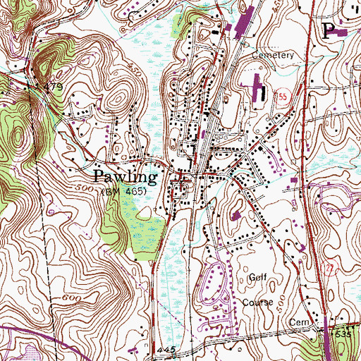 Topographic Map of Pawling United Methodist Church, NY