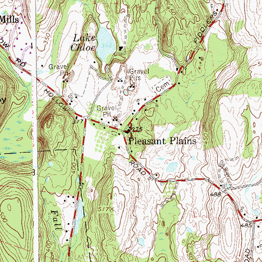 Topographic Map of Pleasant Plains Presbyterian Church, NY