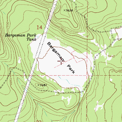 Topographic Map of Bargaman Park, AZ