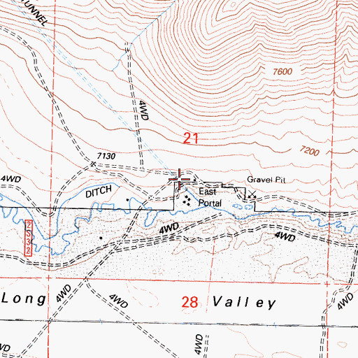 Topographic Map of East Portal, CA