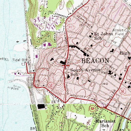Topographic Map of Saint James African Methodist Epsicopal Zion Church, NY