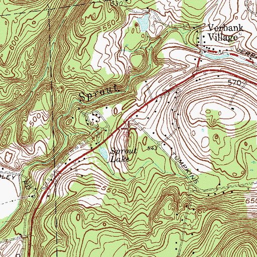 Topographic Map of John 316 Christian Center, NY