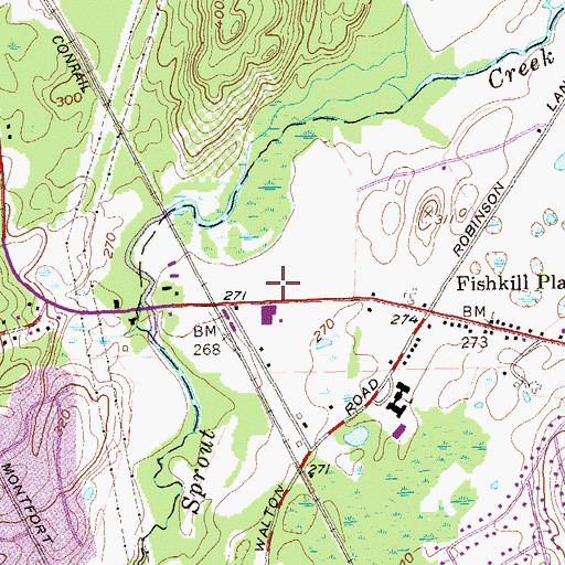 Topographic Map of Chapel Falls Christian Church, NY