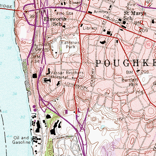 Topographic Map of Galilee Pentecostal Church, NY