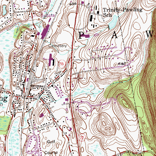 Topographic Map of Kingdom Hall of Jehovahs Witnesses, NY