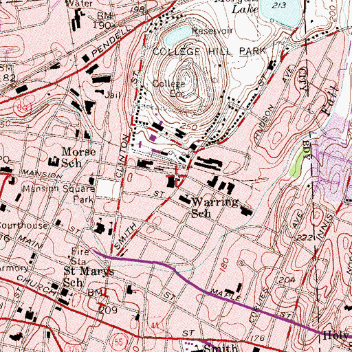 Topographic Map of Smith Metropolitan African Methodist Episcopal Zion Church, NY