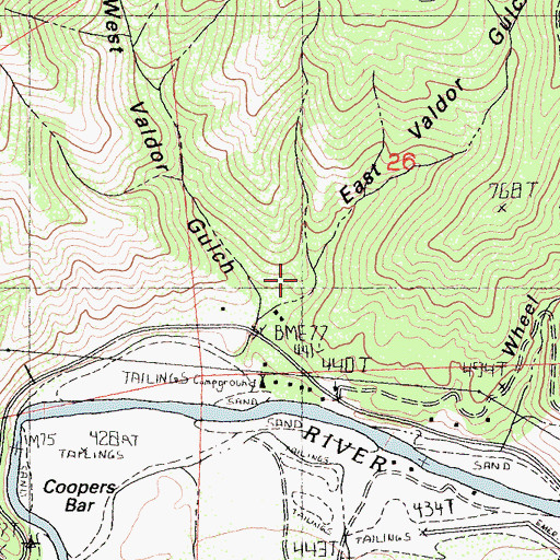 Topographic Map of East Valdor Gulch, CA