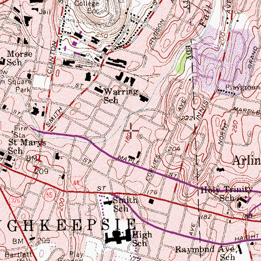 Topographic Map of Saint Mark African Methodist Episcopal Zion Church, NY