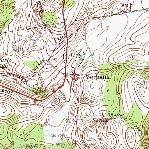 Topographic Map of Verbank Methodist Church, NY