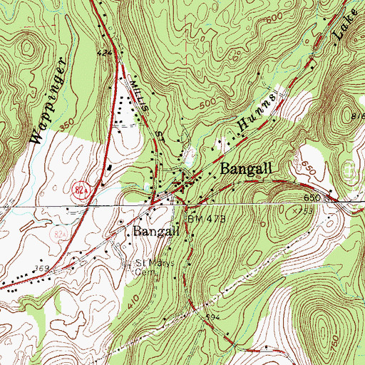 Topographic Map of Bangall United Methodist Church, NY