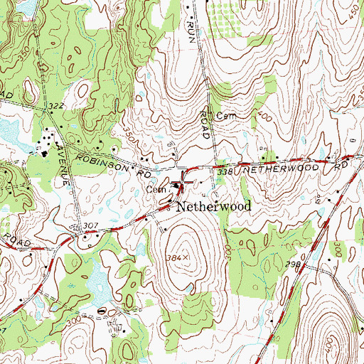 Topographic Map of Netherwood Baptist Church, NY