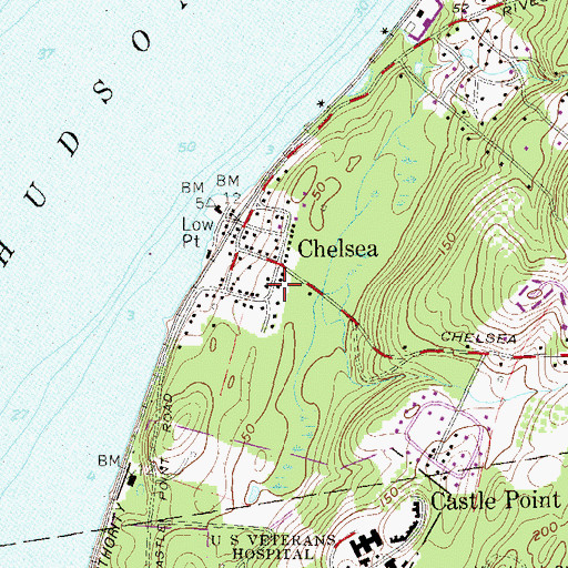 Topographic Map of Saint Marks Episcopal Church, NY