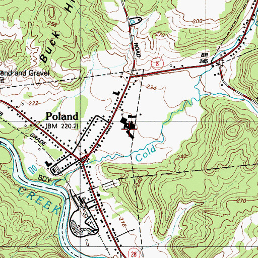Topographic Map of Poland Elementary School, NY