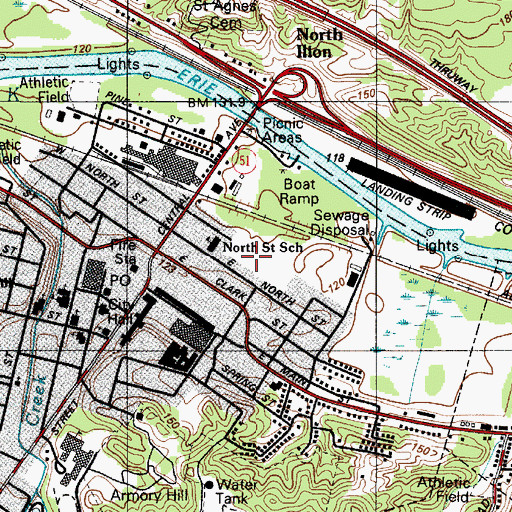 Topographic Map of Remington Elementary School, NY