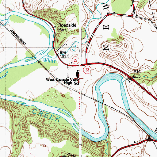 Topographic Map of West Canada Valley Elementary School, NY