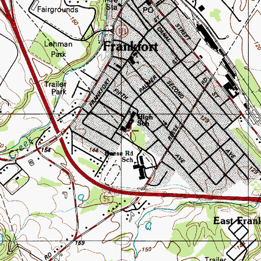 Topographic Map of Frankfort - Schuyler Middle School, NY