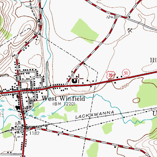 Topographic Map of Mount Markham Middle School, NY