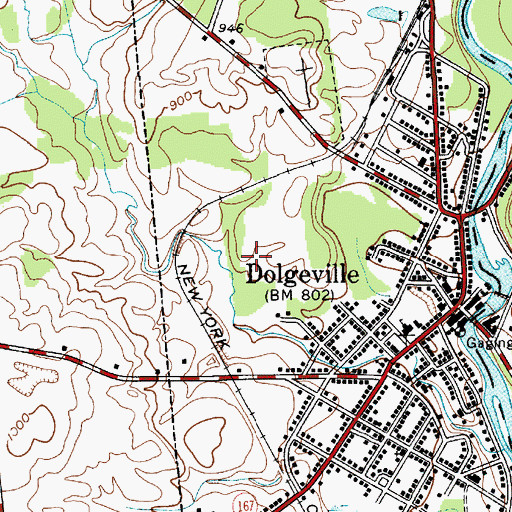 Topographic Map of James A Green High School, NY