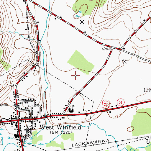 Topographic Map of Mount Markham Senior High School, NY