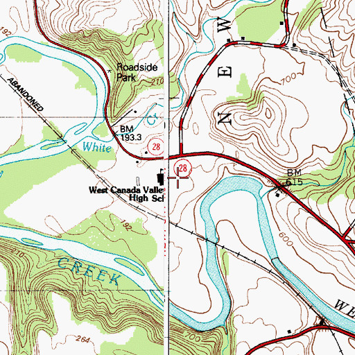 Topographic Map of West Canada Valley Junior - Senior High School, NY