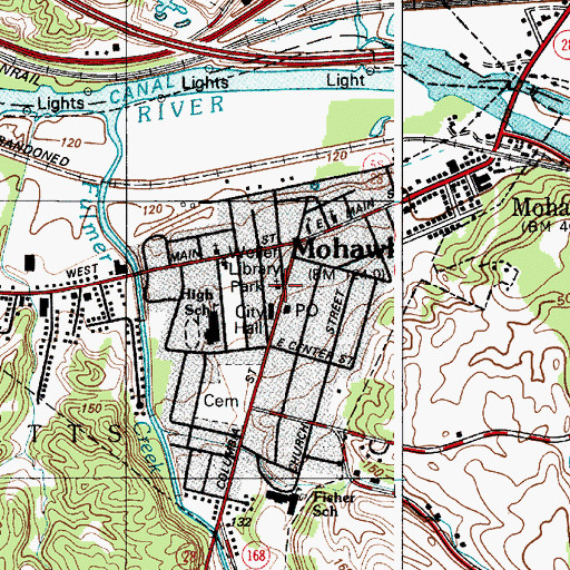 Topographic Map of Mohawk Reformed Church, NY