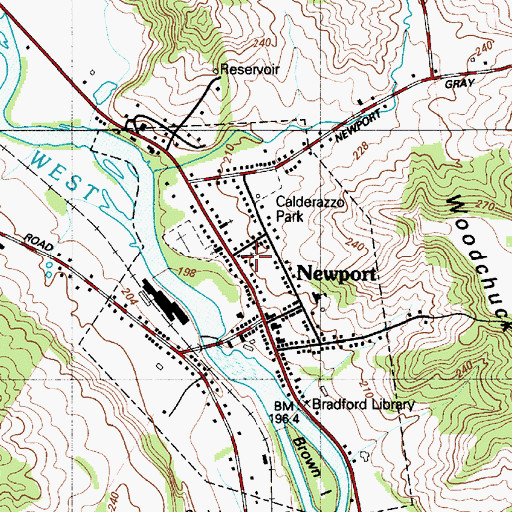 Topographic Map of Newport Methodist Church, NY