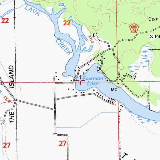 Topographic Map of Eastman Lake, CA