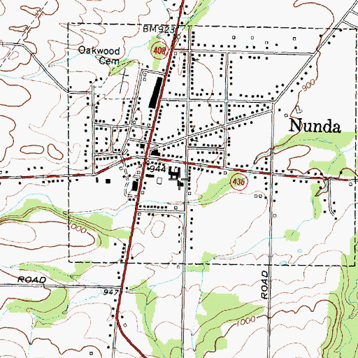 Topographic Map of Keshequa Middle School, NY