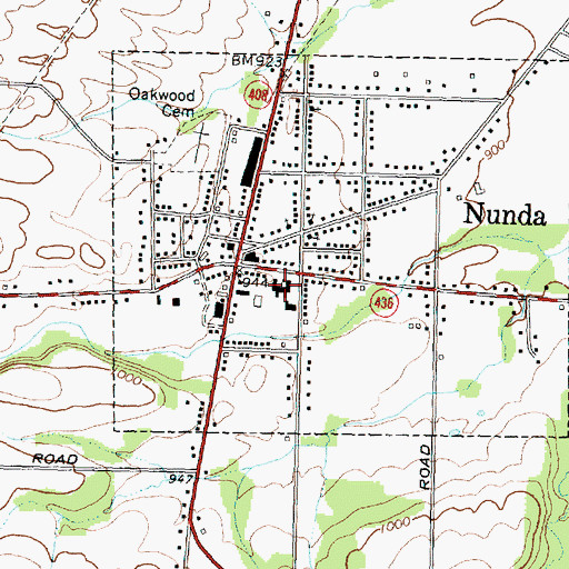 Topographic Map of Keshequa Senior High School, NY