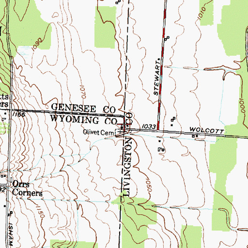 Topographic Map of Covington United Presbyterian Church, NY