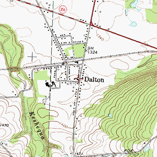 Topographic Map of Dalton United Methodist Church, NY